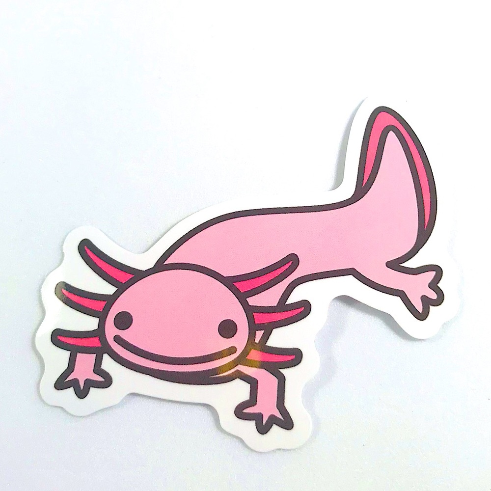 Cute Pink Axolotl Crazy Trending WaterProof Single Decor Accent Sticker